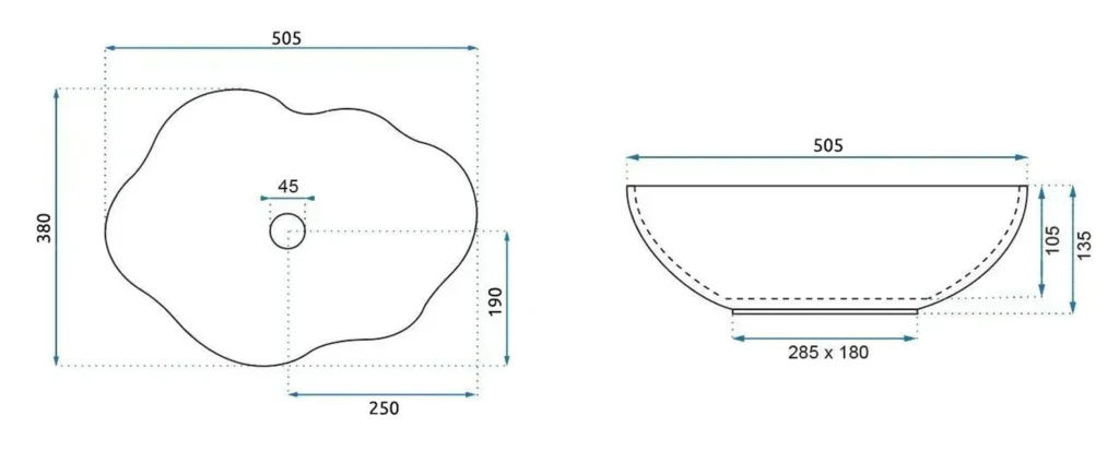 REA Umywalka nablatowa Rea Pearl Kallisto REA-U0619