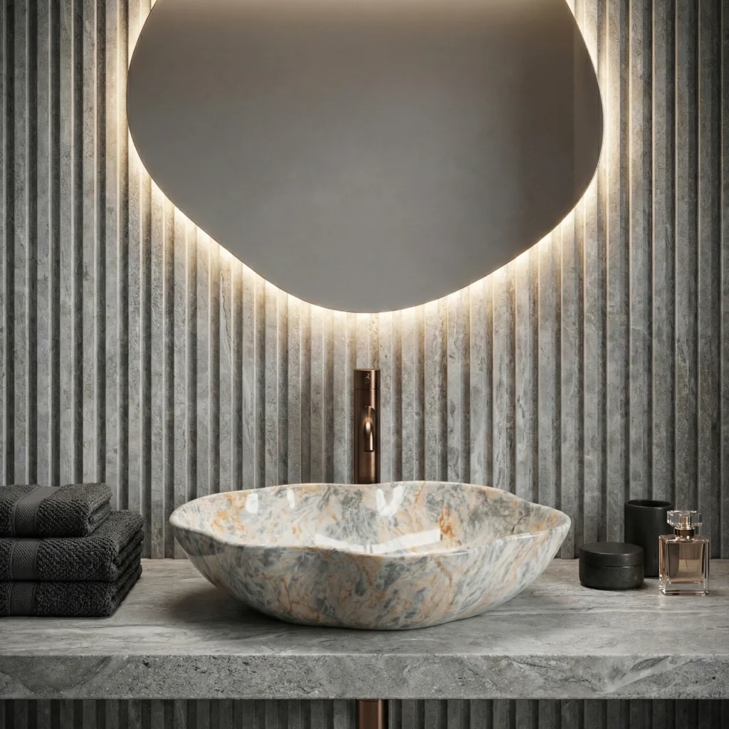 REA Umywalka nablatowa Rea Pearl Ruststone REA-U0620