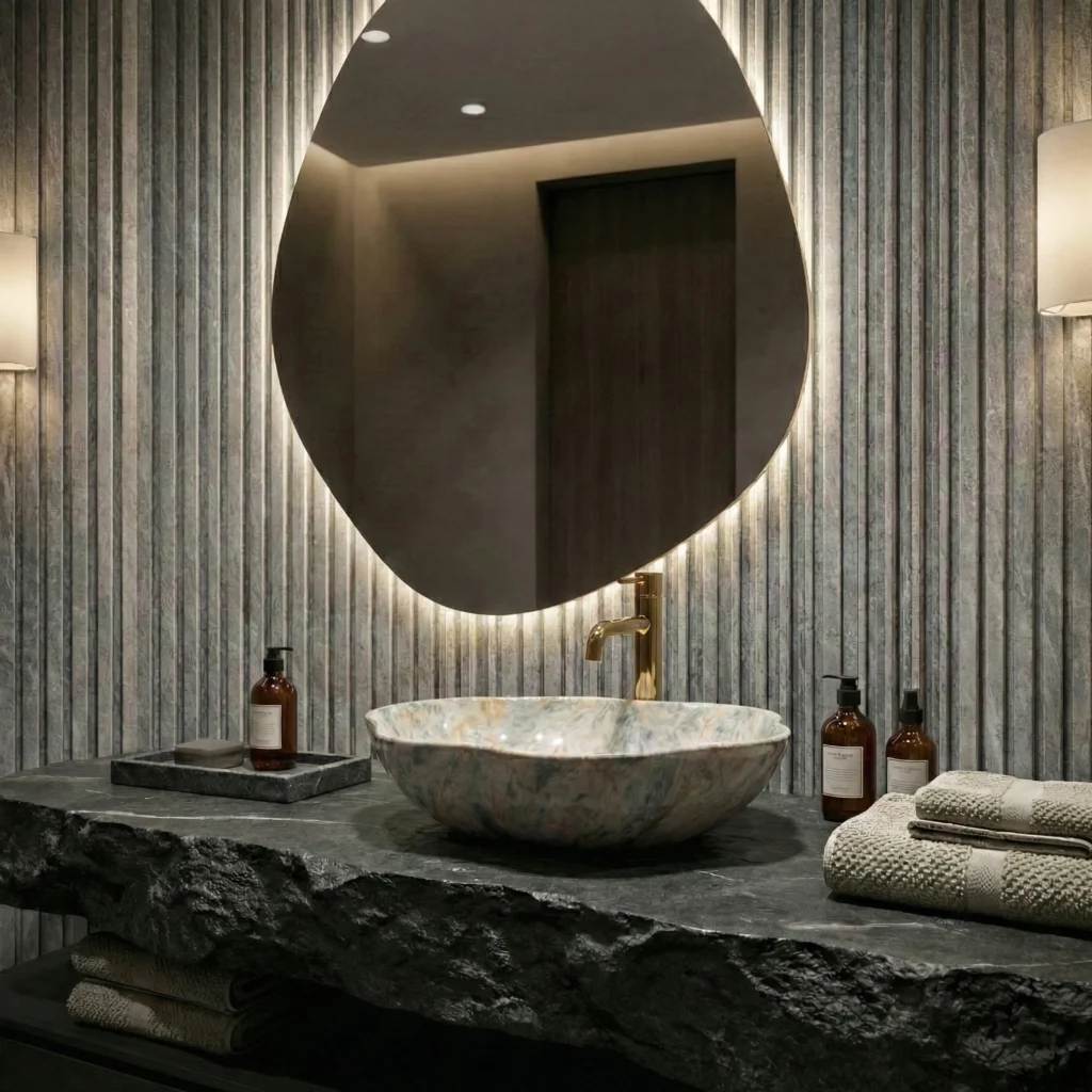 REA Umywalka nablatowa Rea Pearl Ruststone REA-U0620