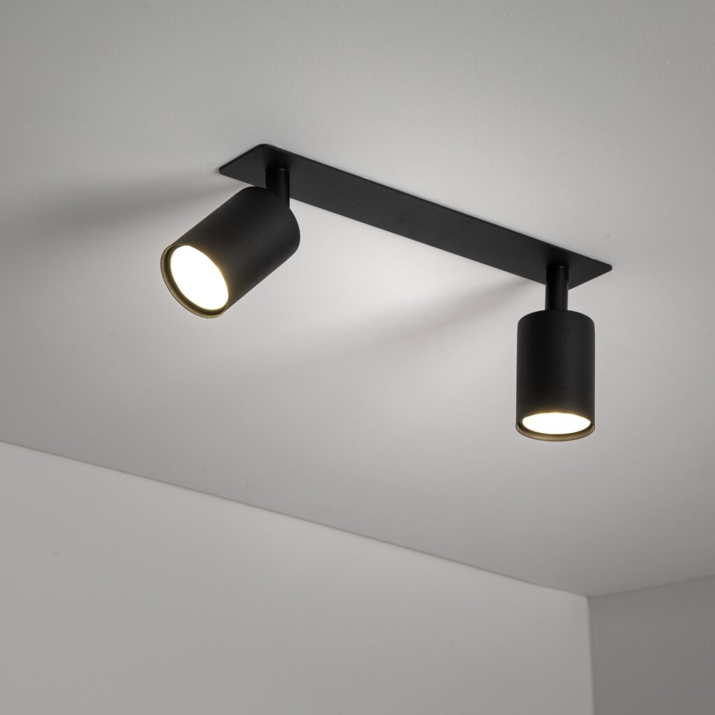 NEX BLACK 2XGU10 LAMPA SUFITOWA PODTYNKOWA