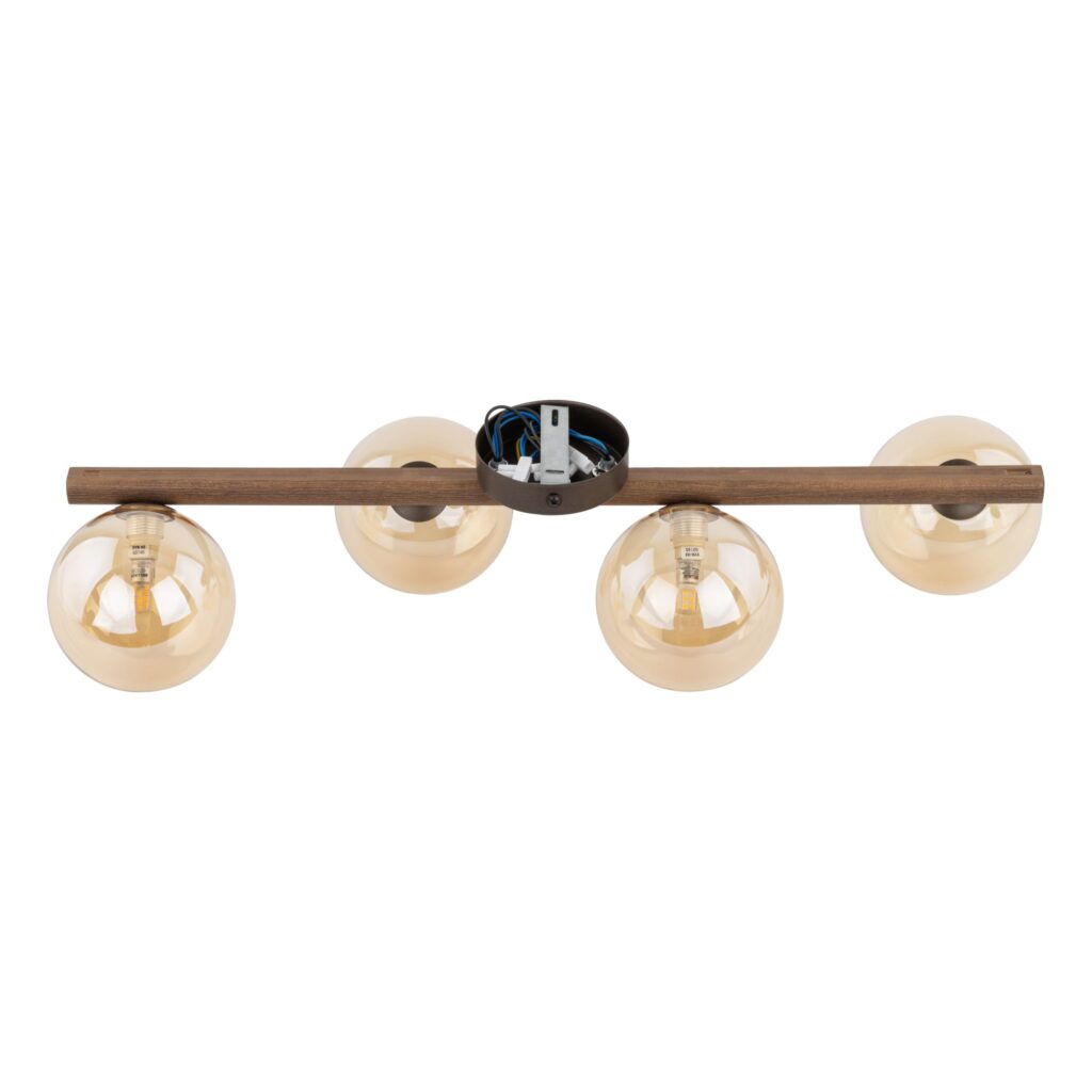 ESTERA WOOD ORZECH BURSZTYN LAMPA SUFITOWA 4XG9