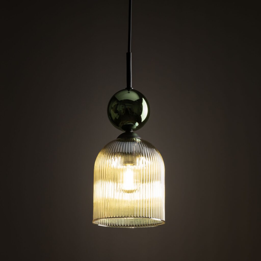 SOPHIA GREEN COGNAC LAMPA WISZĄCA 1XE14
