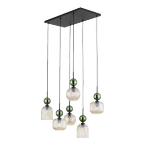 SOPHIA GREEN COGNAC LAMPA WISZĄCA 6XE14