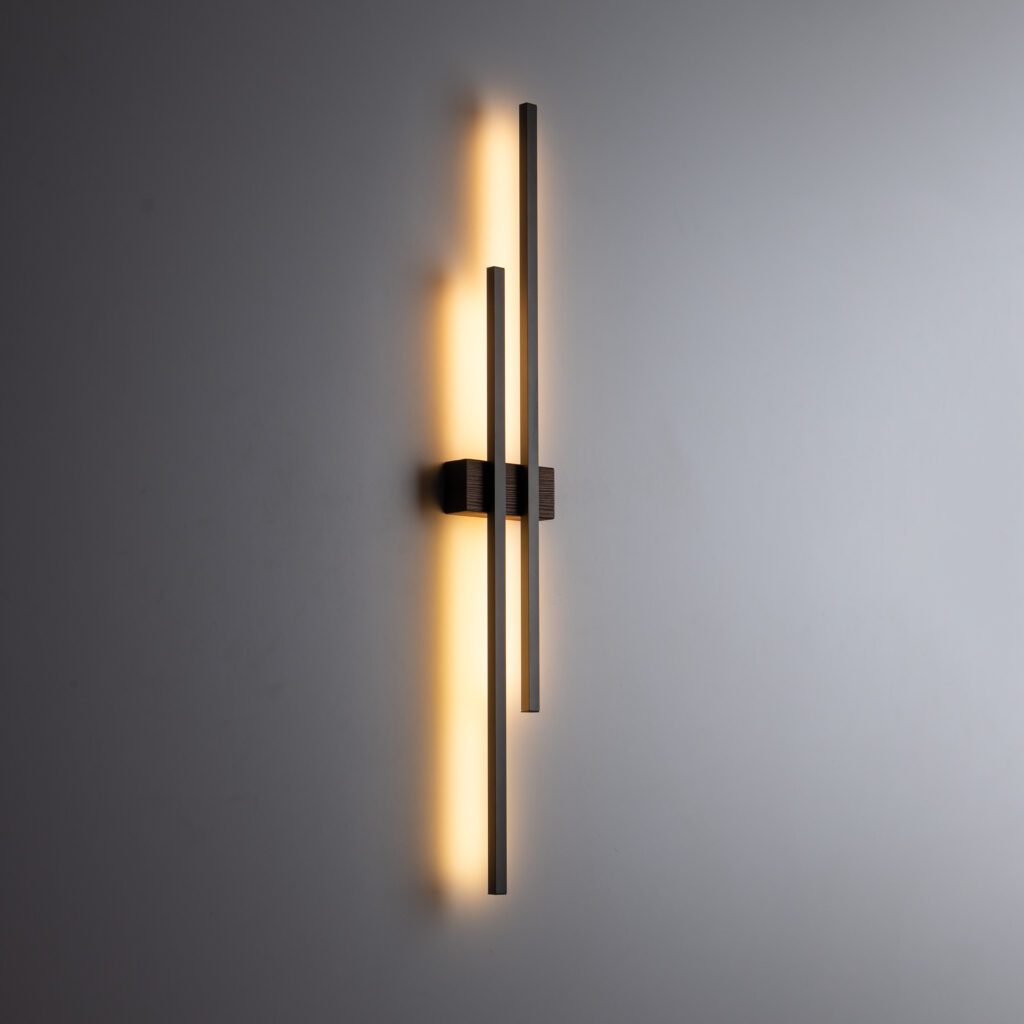 FLASH NEW BROWN WOOD KINKIET 2 LED