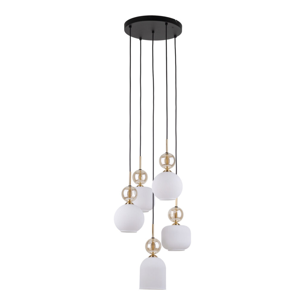 SOPHIA COGNAC WHITE LAMPA WISZACA 5XE14