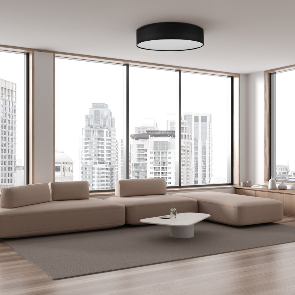 RONDO BLACK LAMPA SUFITOWA 4  600