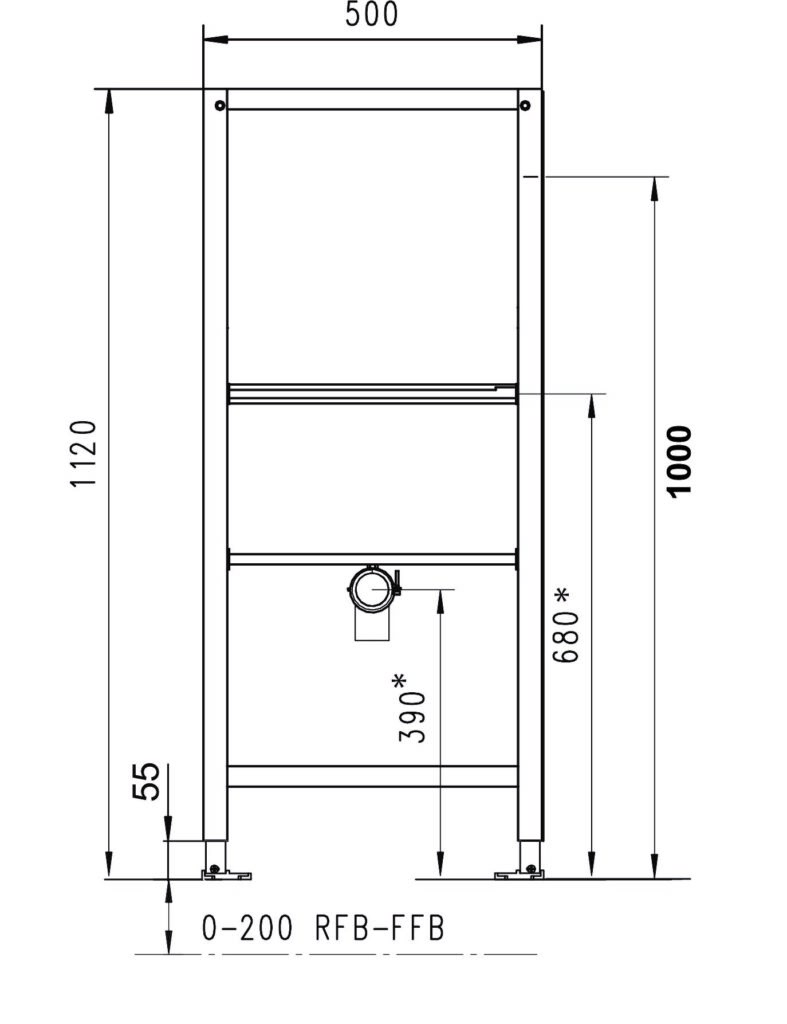 JOMO/WERIT JOMOTech STELAŻ PISUAR H=1120 / BEZWODNY 106-000000004