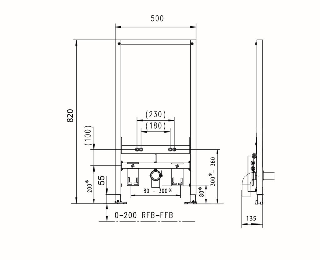 JOMO/WERIT JOMOTech STELAŻ BIDET H=820/980 105-000000002