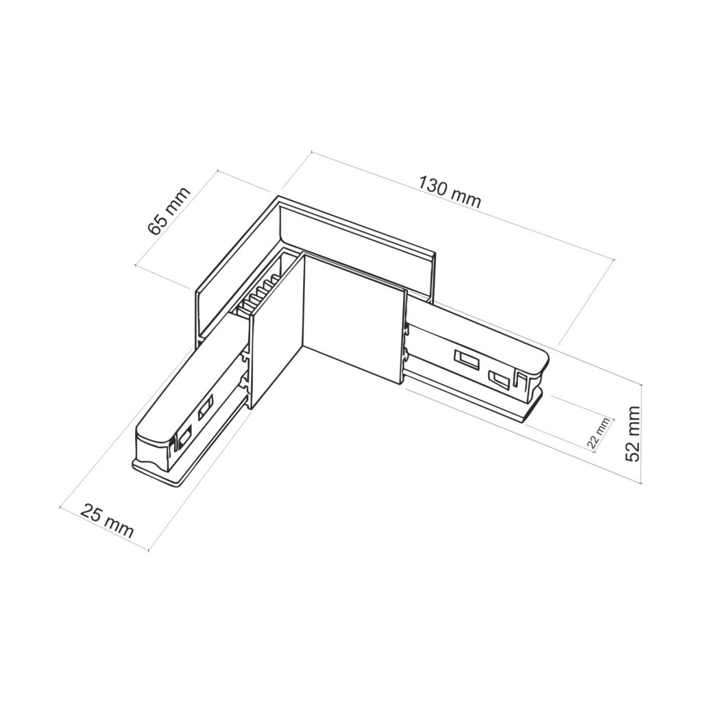 MAGNETIC EASY ŁĄCZNIK L+FLEX WHITE DO SZYNY NATYNKOWEJ