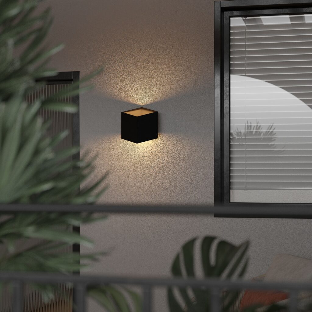 CUBE BLACK KINKIET LED IP 54