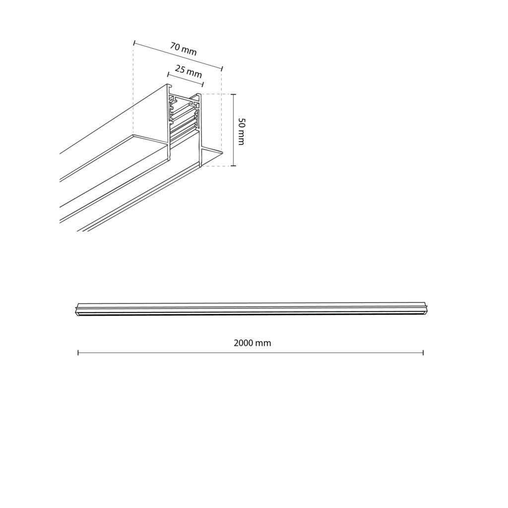 MAGNETIC EASY SZYNA WHITE PODTYNKOWA 2M