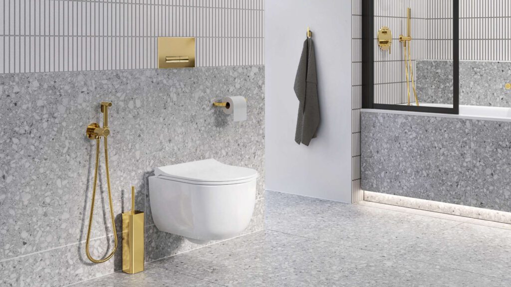 EXCELLENT Riko haczyk pojedynczy złoty połysk – elegancki wieszak łazienkowy 5903357230159