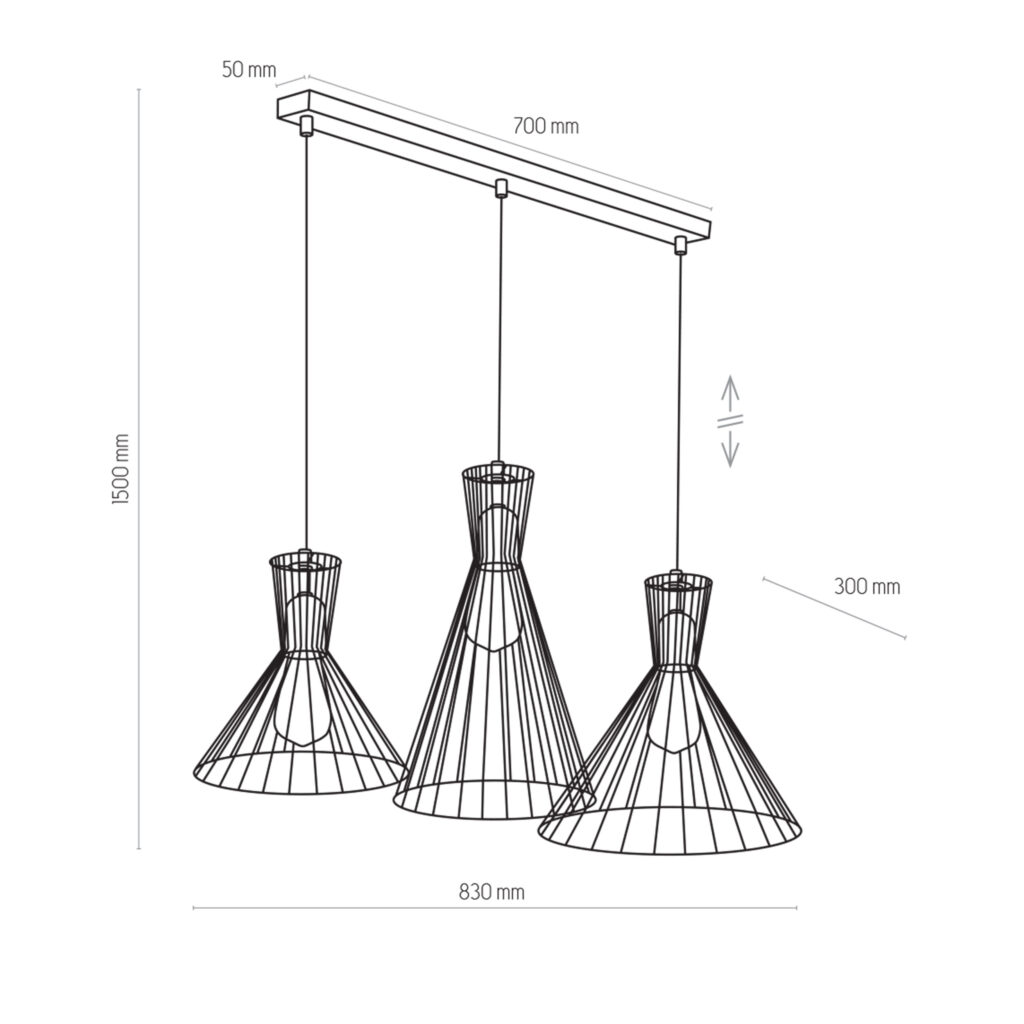 SAHARA LAMPA WISZĄCA 3  LISTWA