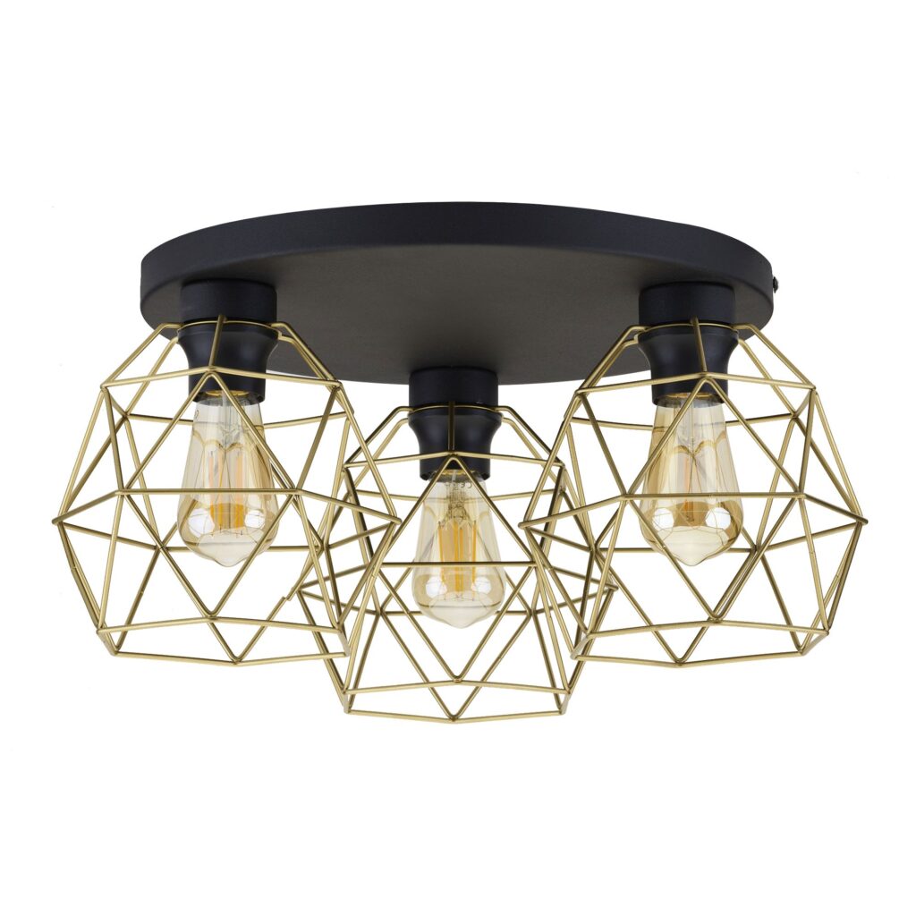 GALAXY BLACK/GOLD LAMPA SUFITOWA 3 KOŁO