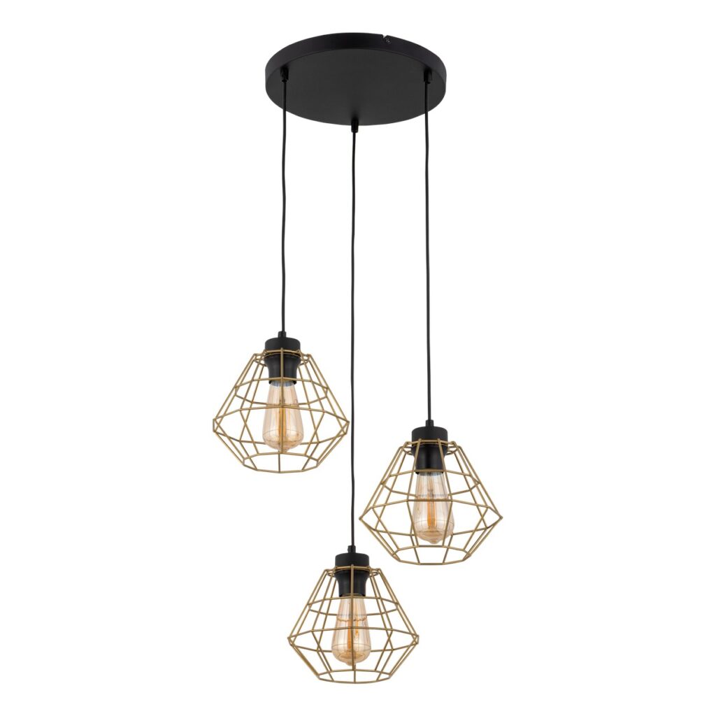 DIAMOND GOLD LAMPA WISZĄCA 3 PŁ