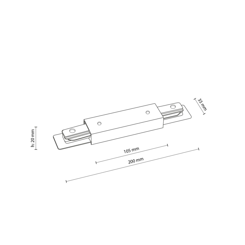 TRACER WHITE ŁĄCZNIK PROSTY Z PODŁĄCZENIEM ZASILAJĄCYM