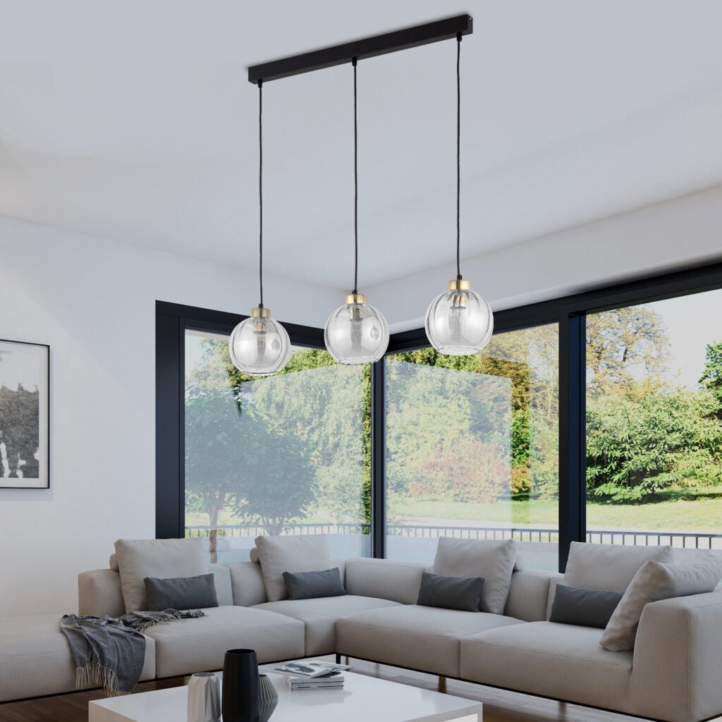 DEVI TRANSPARENT LAMPA WISZĄCA 3  LISTWA