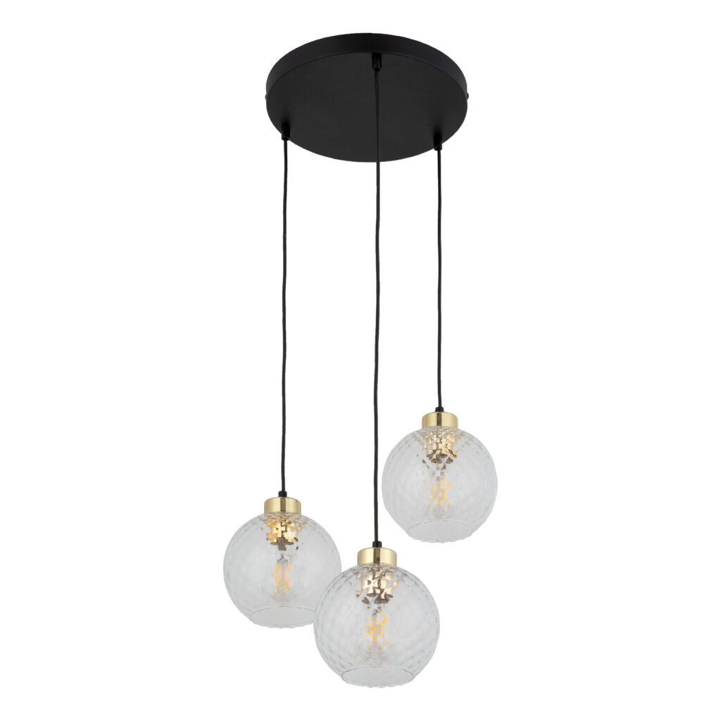 DEVON LAMPA WISZĄCA 3 KOŁO TRANSPARENT