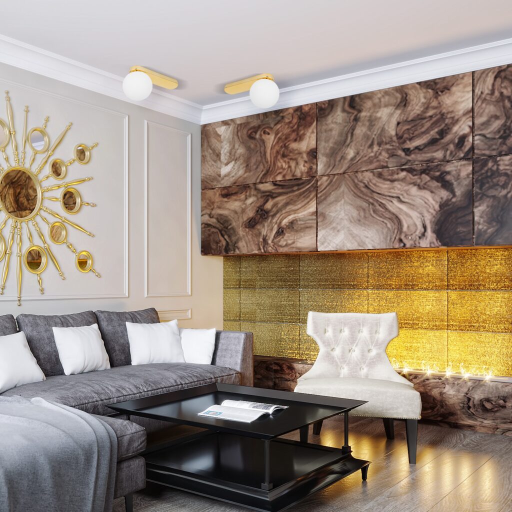 BIANCA GOLD LAMPA SUFITOWA 1