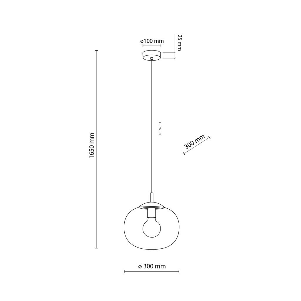 VIBE GRAPHITE LAMPA WISZĄCA 1  300