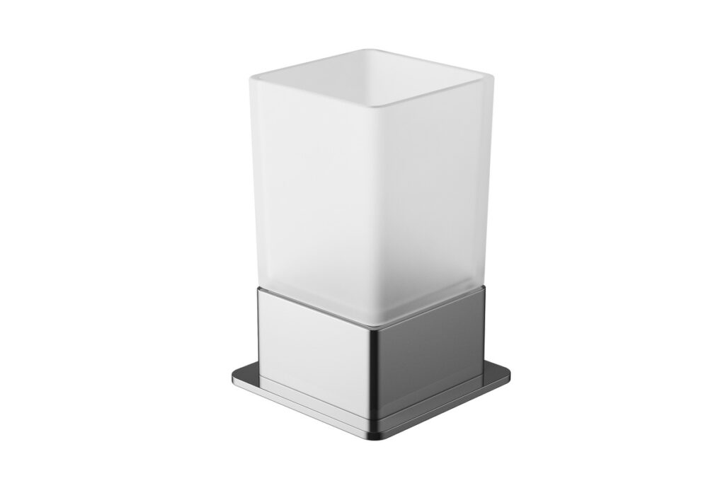 Riko kubek stojący szklany, chrom