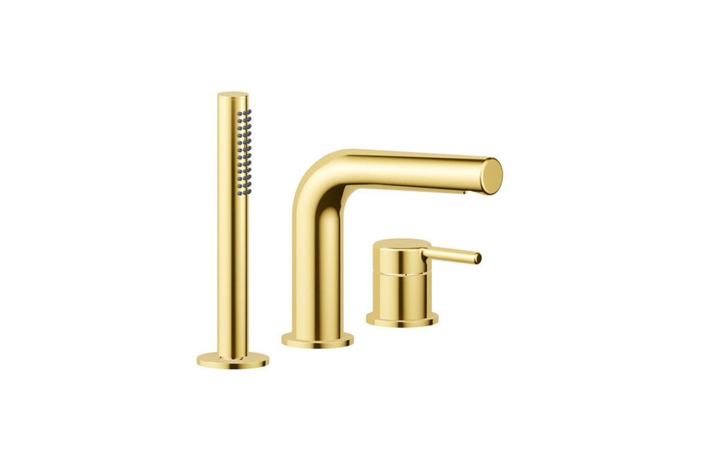 PI bateria wannowa 3 otworowa, złoty