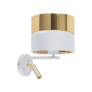 HILTON WHITE/GOLD KINKIET 2    E27 + LED