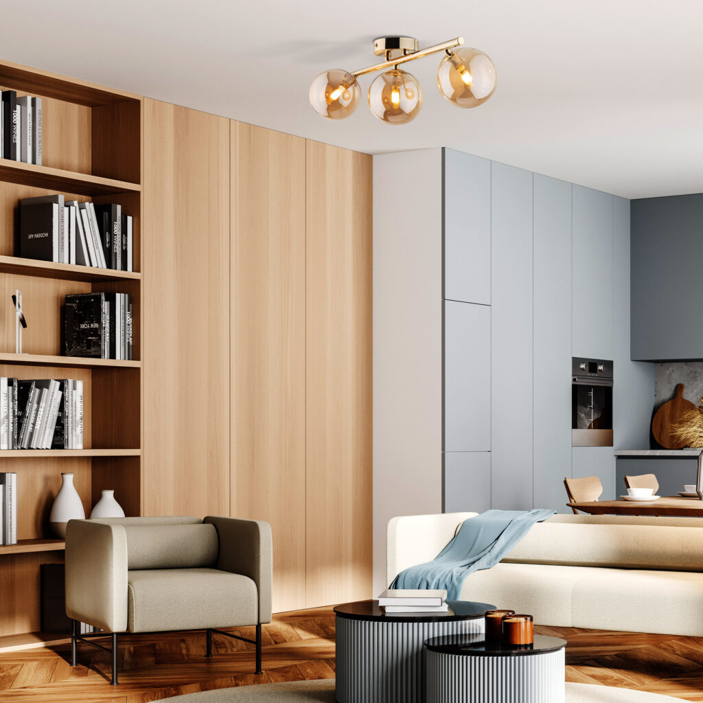 ESTERA GOLD LAMPA SUFITOWA 3