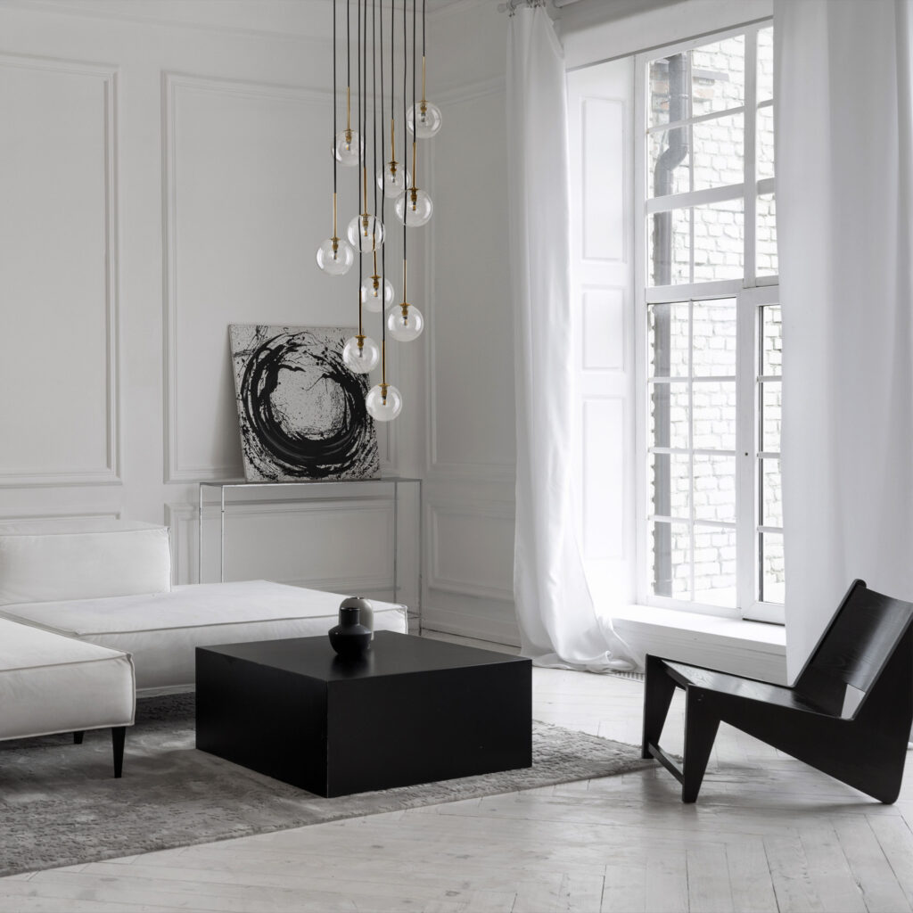 NILOS BLACK / GOLD LAMPA WISZĄCA 10