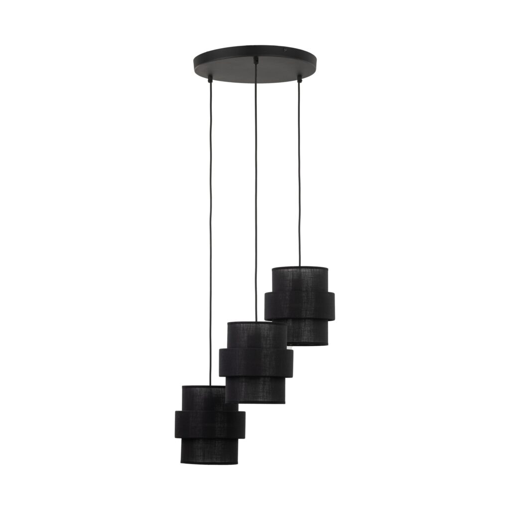 CALISTO BLACK LAMPA WISZĄCA 3  KOŁO