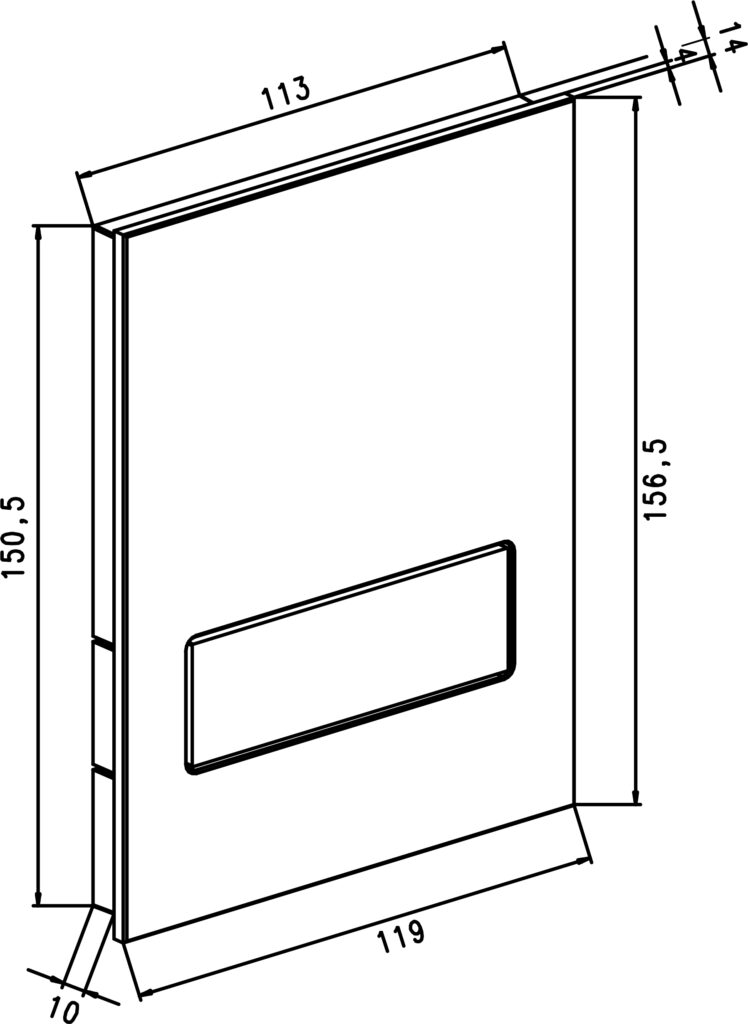 PRZYCISK EXCLUSIVE URM-G PISUAR,SZKŁO BIAŁE CH-POŁYSK 167-61009003-00 102-000000354