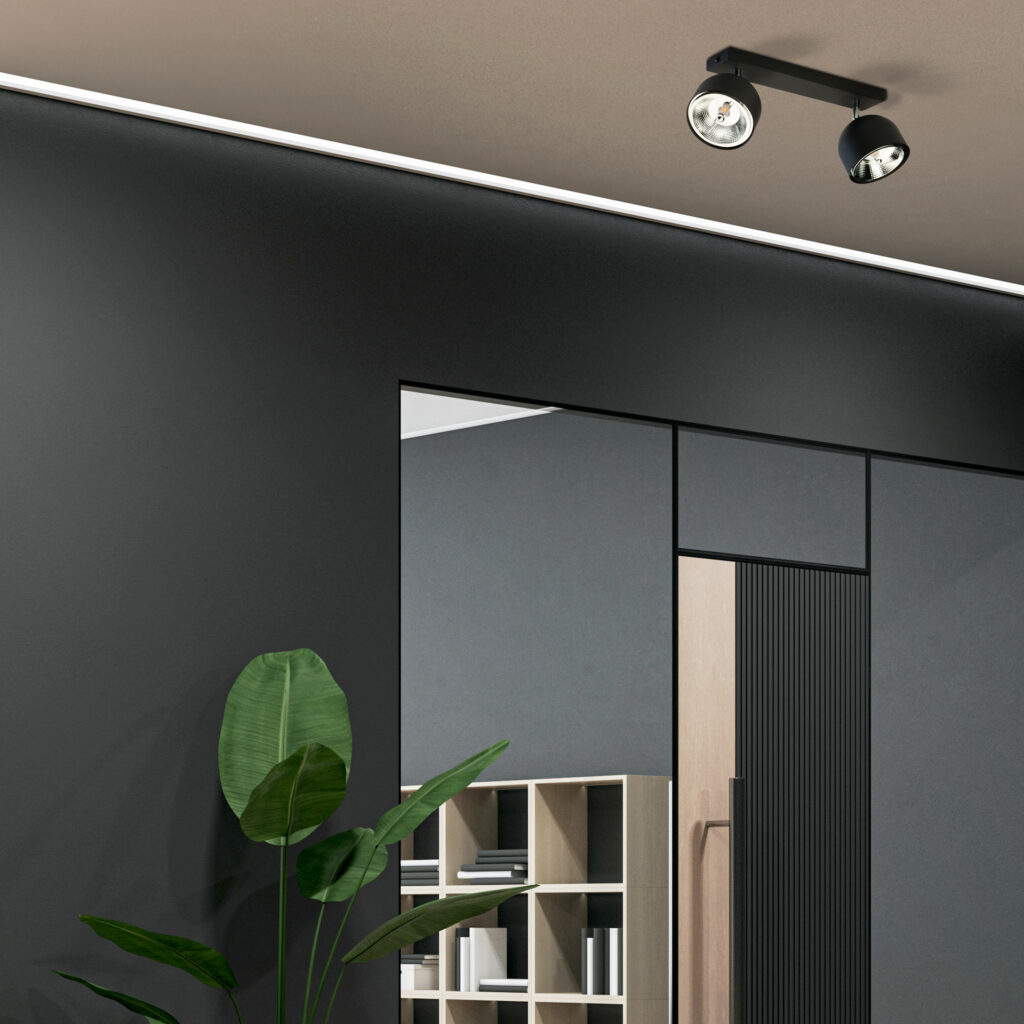 ALTEA BLACK LAMPA SUFITOWA 2 + ŻARÓWKI