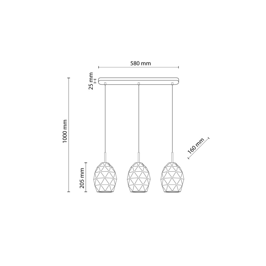EGANA GRAPHITE LAMPA WISZĄCA 3XE27