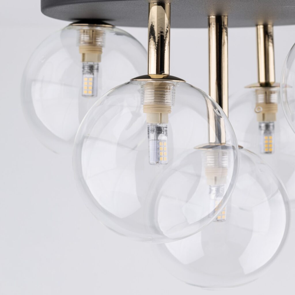 NILOS BLACK / GOLD LAMPA SUFITOWA 5PŁ