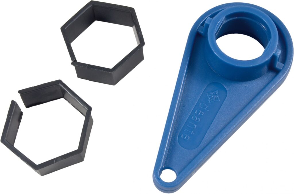 Komplet zabezpieczający – klucz do aeratorów M24/28. osłonki do nakrętek