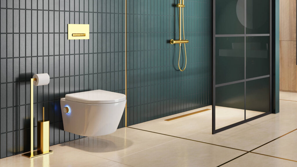 Aurro Fresh przycisk spłukujący do stelaża podtynkowego WC Shiro Premium, złoty połysk