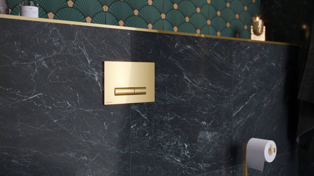 Aurro Fresh przycisk spłukujący do stelaża podtynkowego WC Shiro Premium, złoty połysk