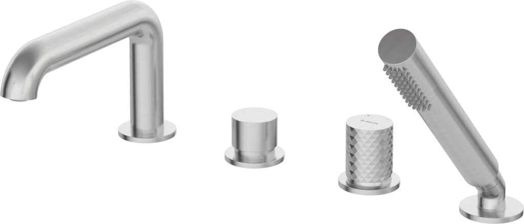 Bateria wannowa 4-otworowa z zestawem prysznicowym