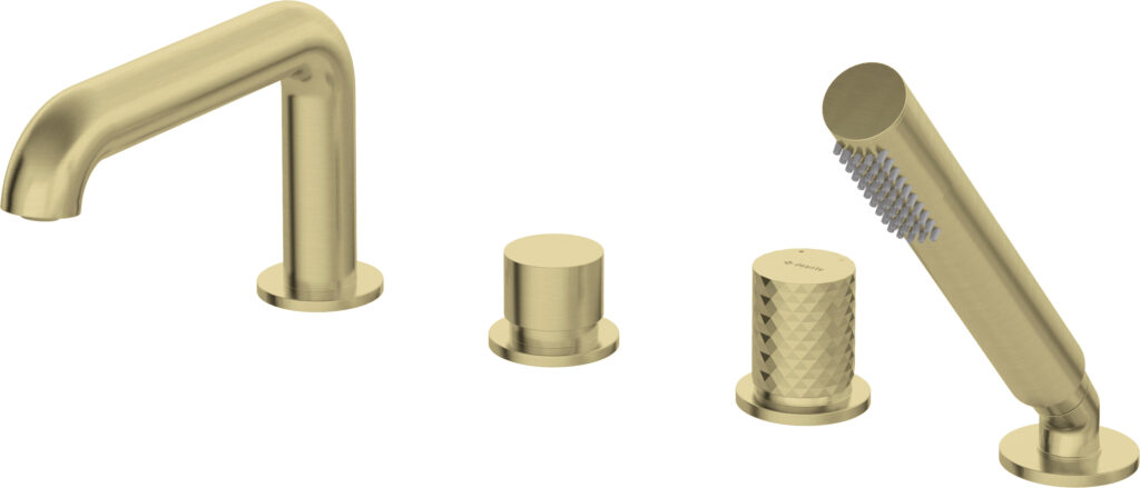 Bateria wannowa 4-otworowa z zestawem prysznicowym