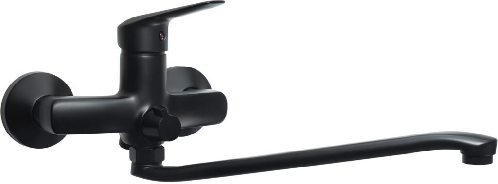 Bateria umywalkowa ścienna z wydłużoną wylewką – podłączenie na wąż