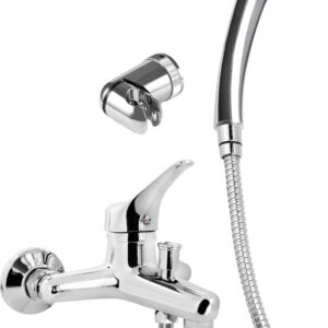 Bateria wannowa ścienna z zestawem prysznicowym
