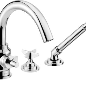 Bateria wannowa 4-otworowa z zestawem prysznicowym