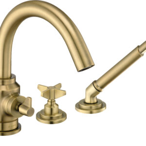 Bateria wannowa 4-otworowa z zestawem prysznicowym