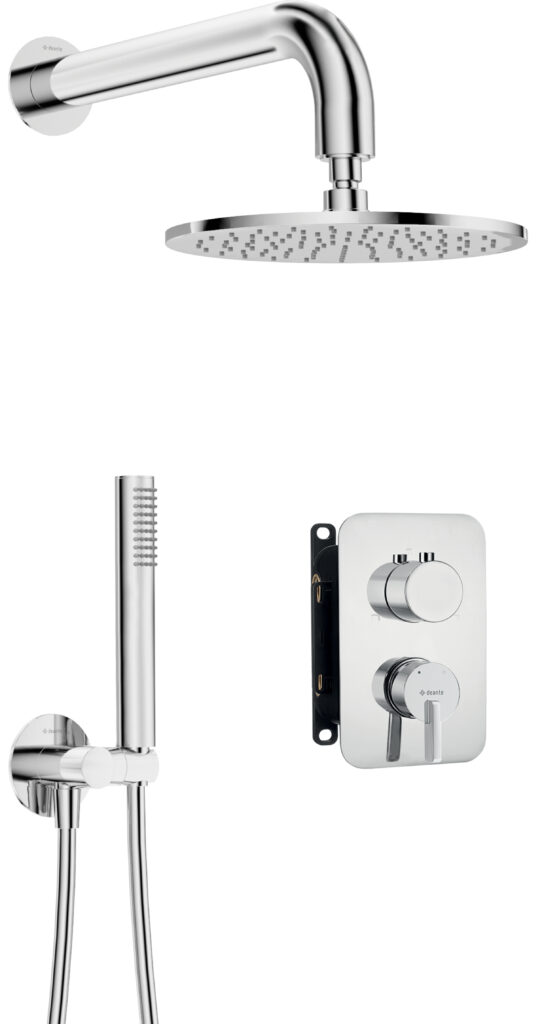 Zestaw prysznicowy podtynkowy z BOXem mieszaczowym – z głowicą prysznicową