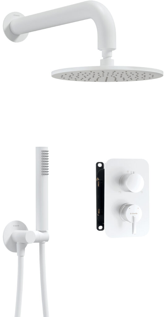 Zestaw prysznicowy podtynkowy z BOXem mieszaczowym – z głowicą prysznicową