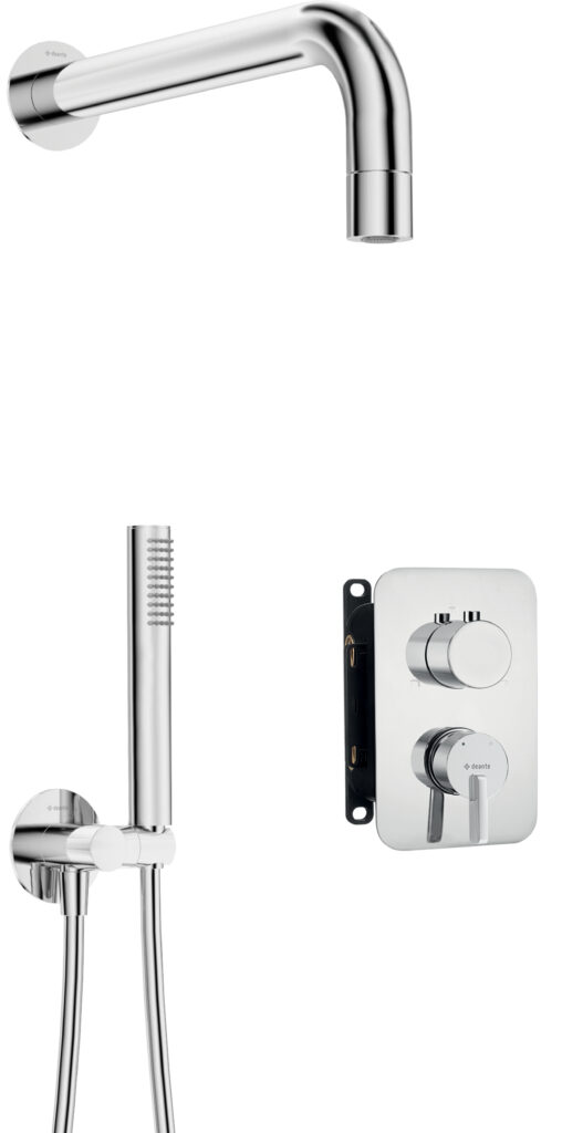 Zestaw prysznicowy podtynkowy z BOXem mieszaczowym – z główką natryskową