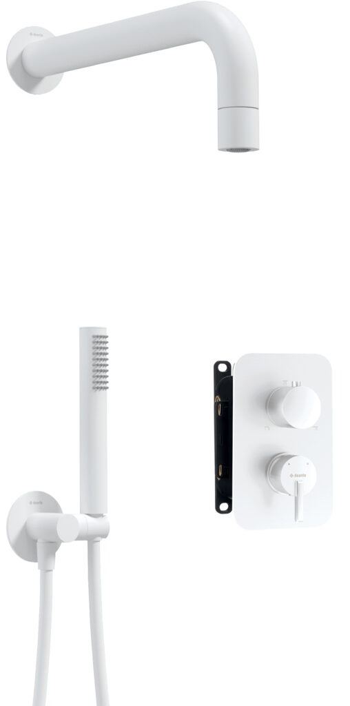 Zestaw prysznicowy podtynkowy z BOXem mieszaczowym – z główką natryskową