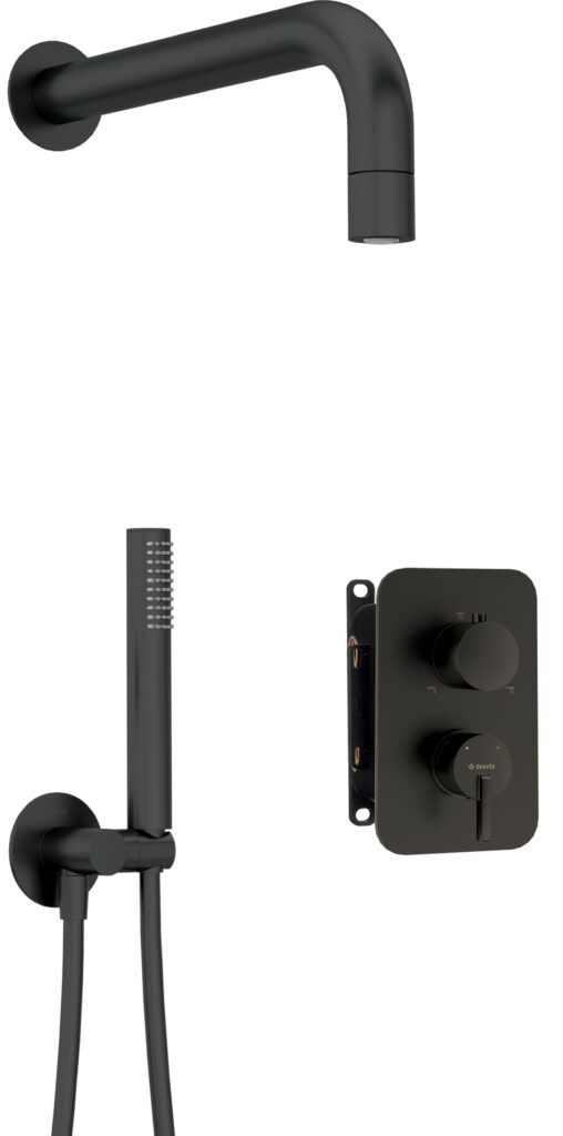 Zestaw prysznicowy podtynkowy z BOXem mieszaczowym – z główką natryskową