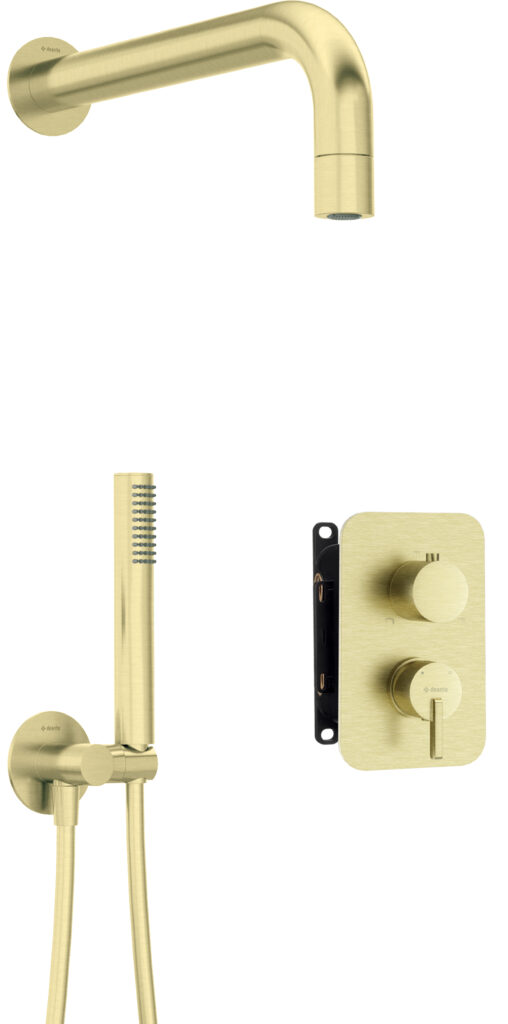 Zestaw prysznicowy podtynkowy z BOXem mieszaczowym – z główką natryskową