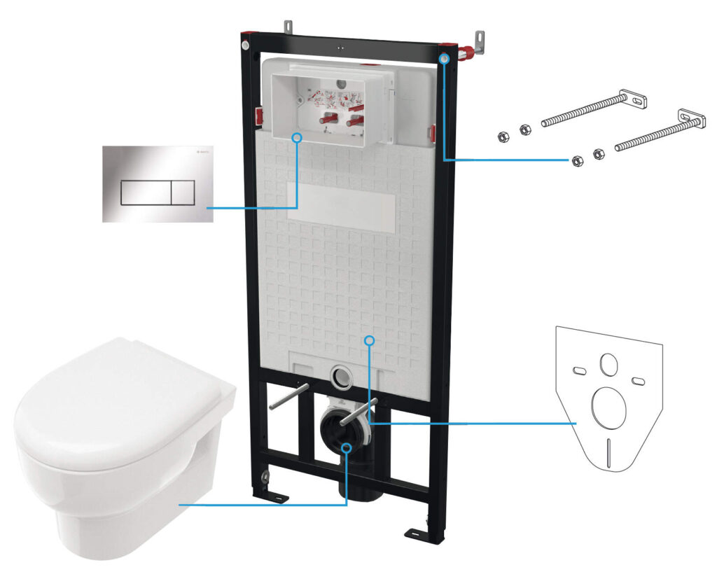 Zestaw WC podtynkowy 6 w 1